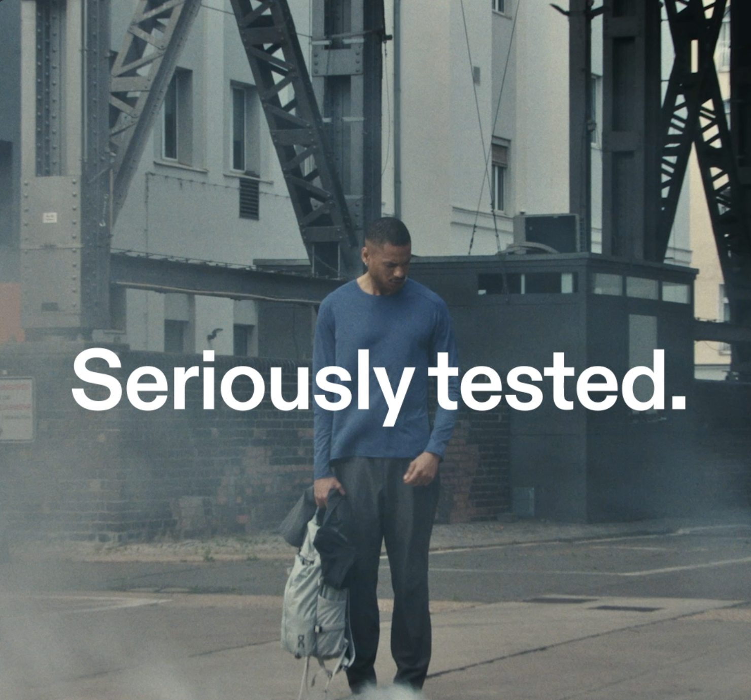 On FW25 Outerwear and Apparel Tech, LOEWE x On dancers in motion with co-branded logo